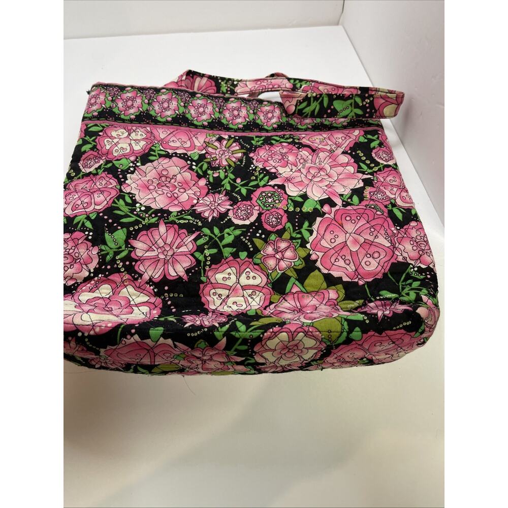 Vera Bradley Pink/ Black Safena Tote Shoulder Tech Travel Bag Tall Retired